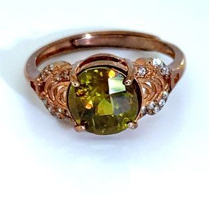 Sphene 1.85ct Rose Gold Finish Solid Silver Ring
